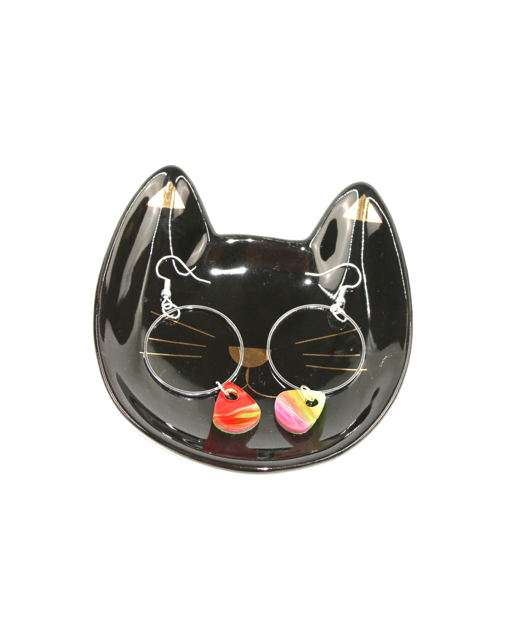 Pendientes gota verde, lila y roja