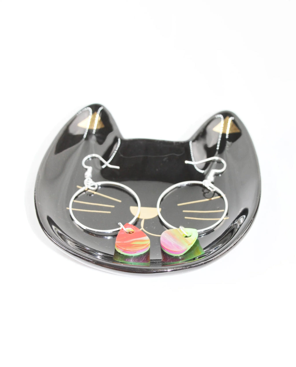 Pendientes gota verde, lila y roja